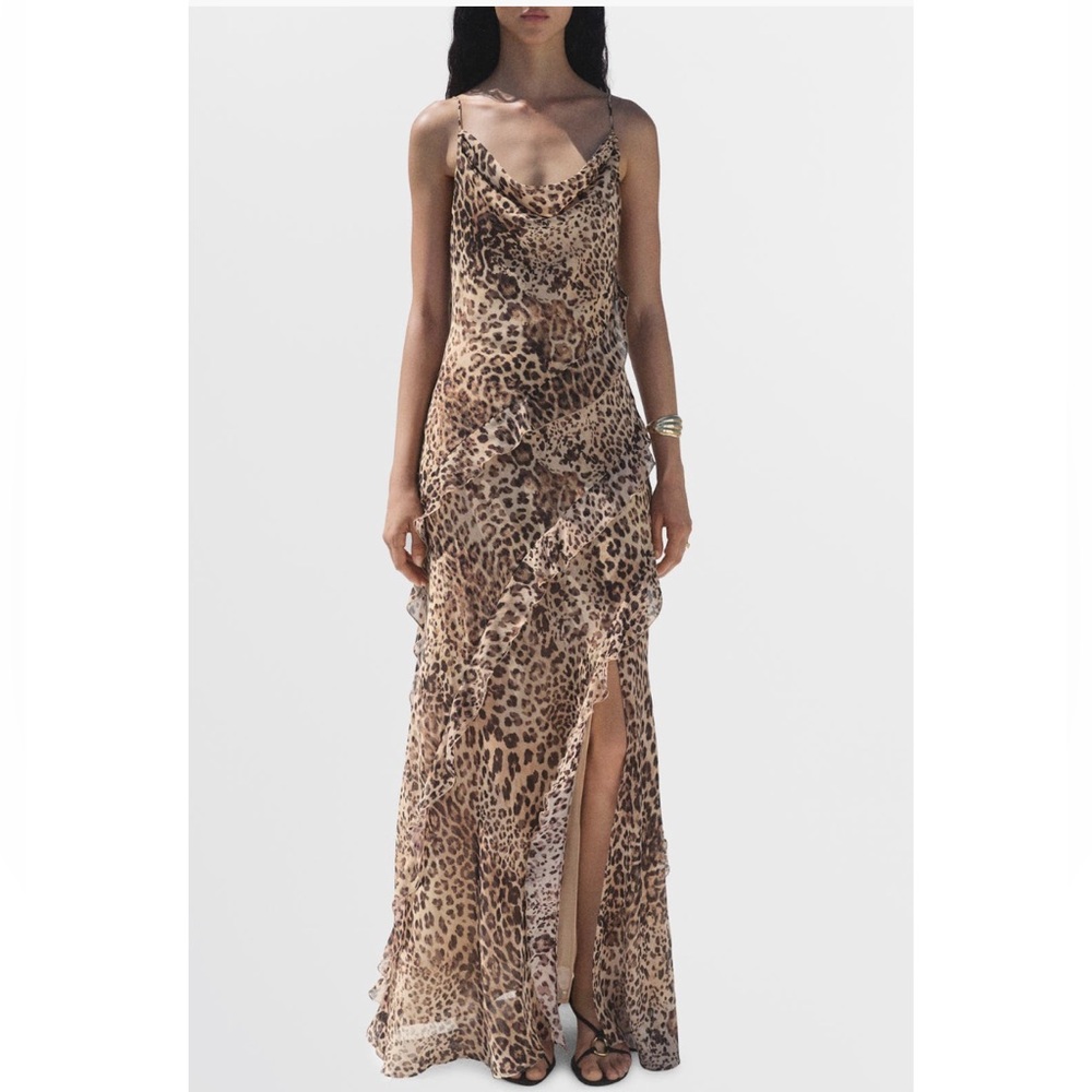 Mango Leopard Print Maxi Dress